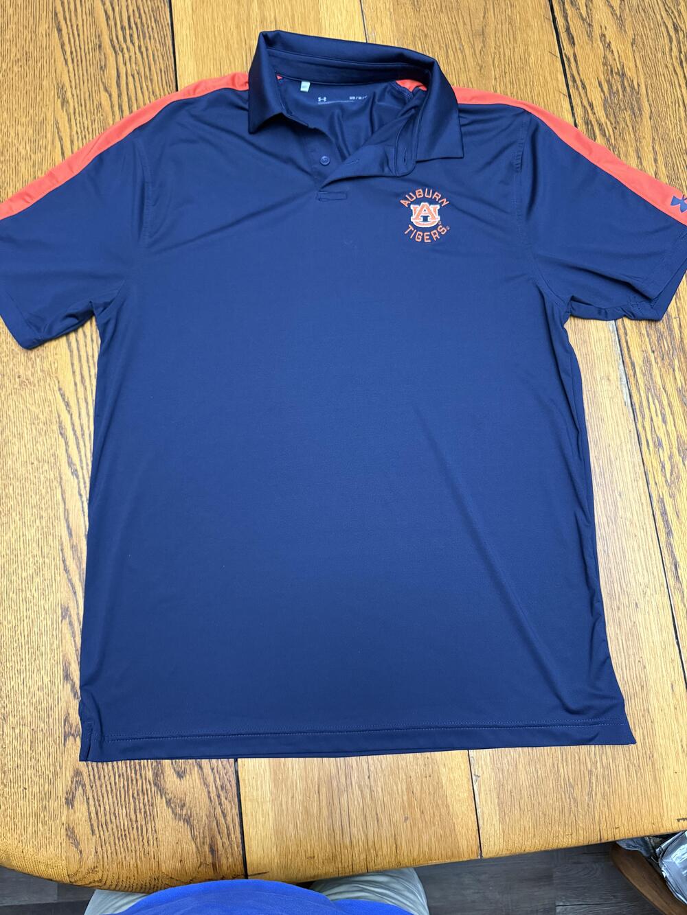 Auburn Tigers Shirt Mens Medium Blue Orange Under‎ Armour Polo Golf Performance